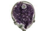 Sparkling Amethyst Geode with Metal Stand - Uruguay #373001-1